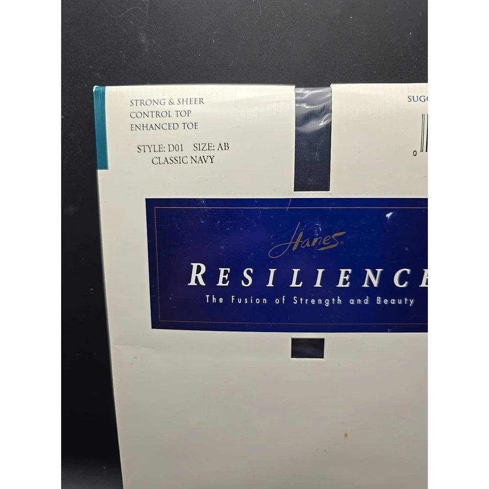 Hanes Resilience‎ Pantyhose Size AB Classic Navy Control Top Style New